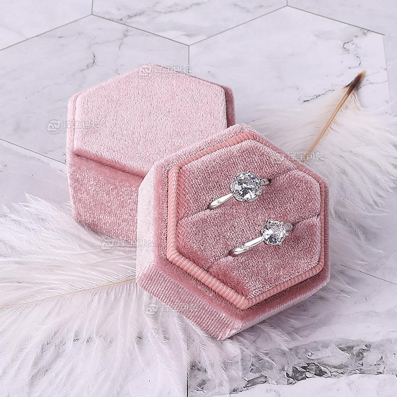 Jewelry For Hexagonal Box Velvet Rings And Earrings Highend Gift Box