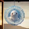 Classic Pearl Seal Pattern Metal Wind Chime Outdoor Hanging Decor Kinetic Wind Spinner Christmas Thanksgiving Holiday Gift for Home Garden