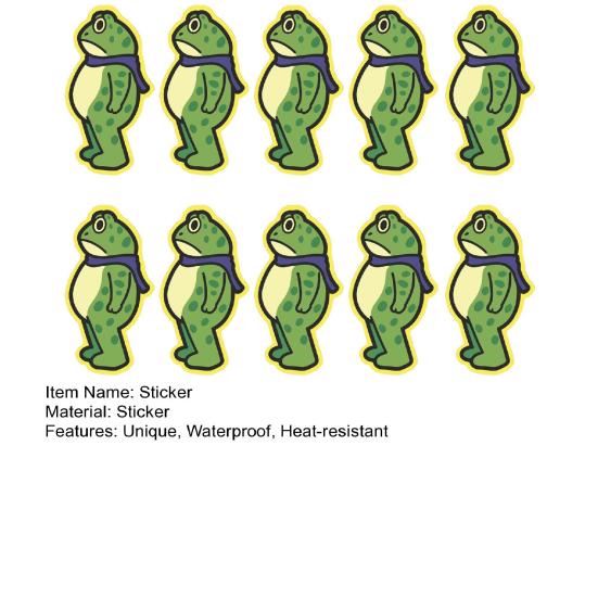 Yousheng 10Pcs Frog Protest Stickers Easy To Apply Waterproof Bumper Sticker Waterproof Vinyl Decal for Laptop Water Bottle,Car