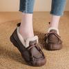 The First Layer of Cowhide Winter New Velvet Warm Fur Leather Shoes Platform Cotton Shoes Women's Shoes Wide Fat Feet Mother Shoes