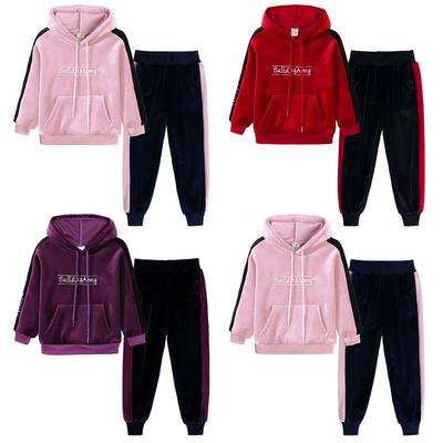 Modische zweiteilige Herbst-Winter-Sportanzüge für Kinder, lässige Kapuzenpullover und elastische Hosen-Sets