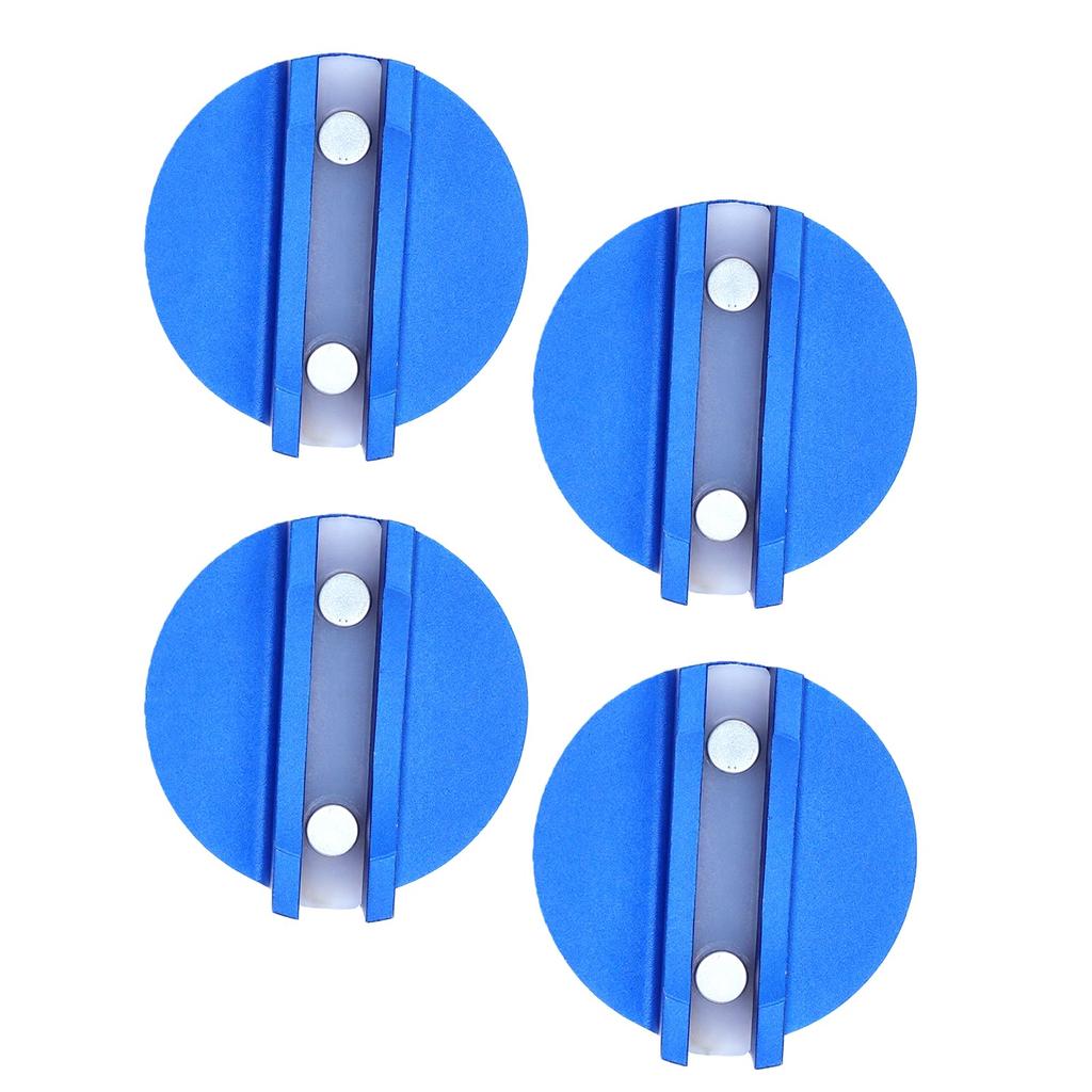 4 PCS Aluminum Grooved Magnetic Jack Pad Welding Jacking Adapter for SUV Truck Garage Blue