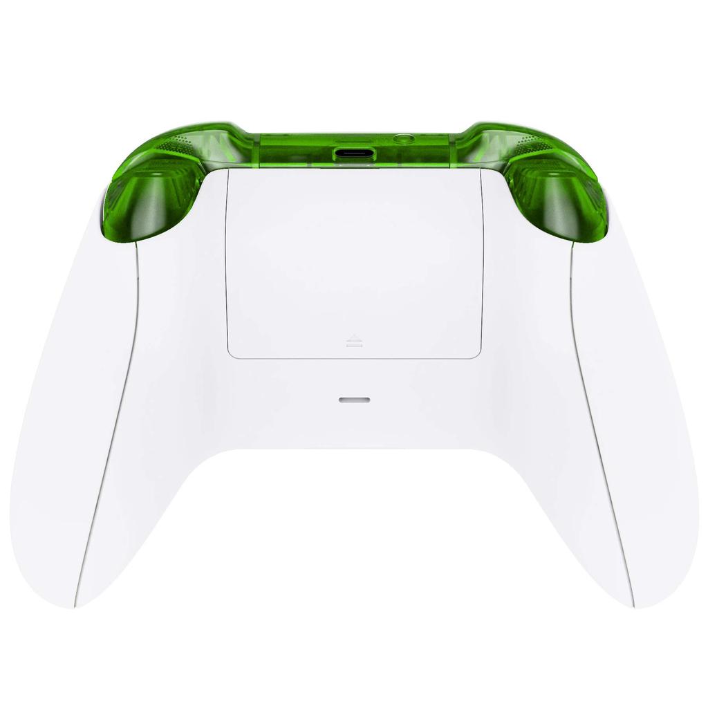 eXtremeRate Transparent Replacement Buttons for Xbox Series X LB RB LT RT Bumper Triggers ABXY Sync Share Key & X, D-pad Start/Back [Clear Green]