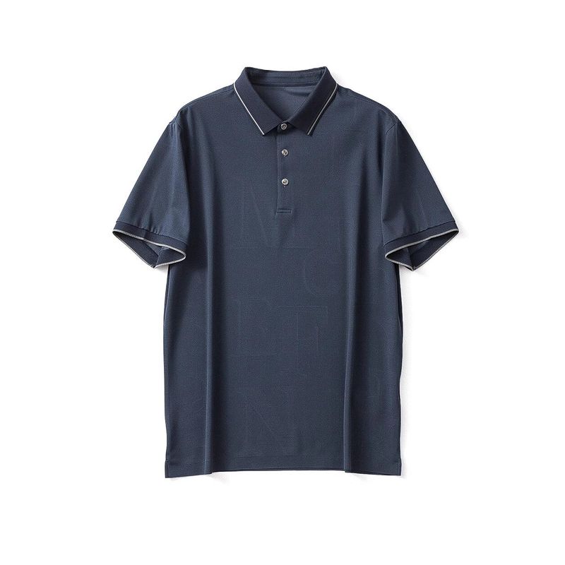 6A Mulberry Silk Ice Silk Short Sleeve T-shirt Men's Summer Business Casual Lapels Polo Shirt Export Men's Clothing T-shirt with Collar