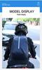 Water-Repellent Leather Motorcycle Backpack with Reflective Strips and Large Capacity