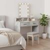 Makeup Table with Drawers Gray 79 x 41 x 140 cm Engineered Wood