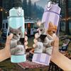 1PC Group Cats Together Funny Art 750ml Color Plastic Sports Water Bottle Leakproof Flip Straw Lid Suitable for Sports Office Home Use