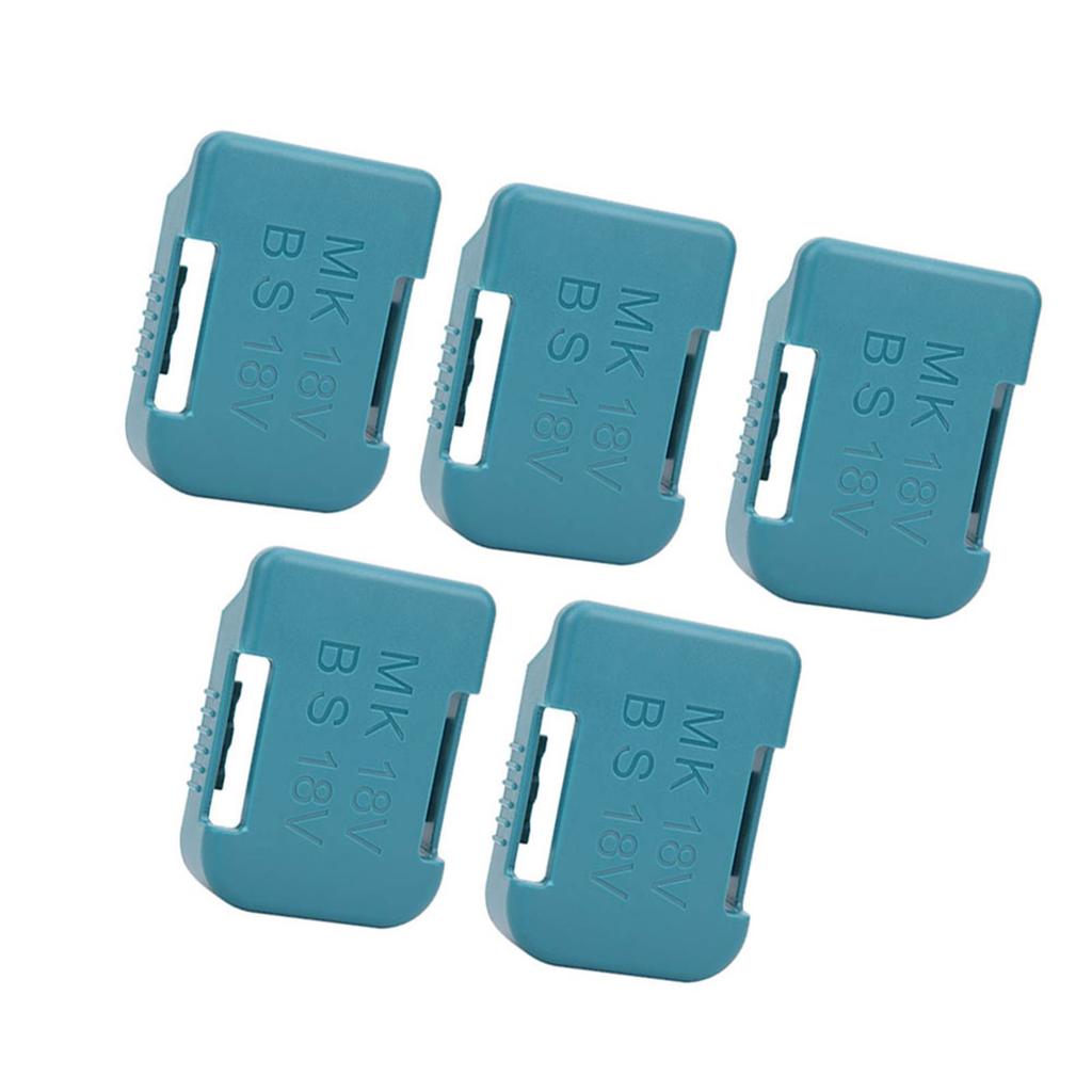 5Pcs Lithium Battery Storage Rack Shelf Bracket Belt Slot for Makita 18V Fixing DevicesCyan