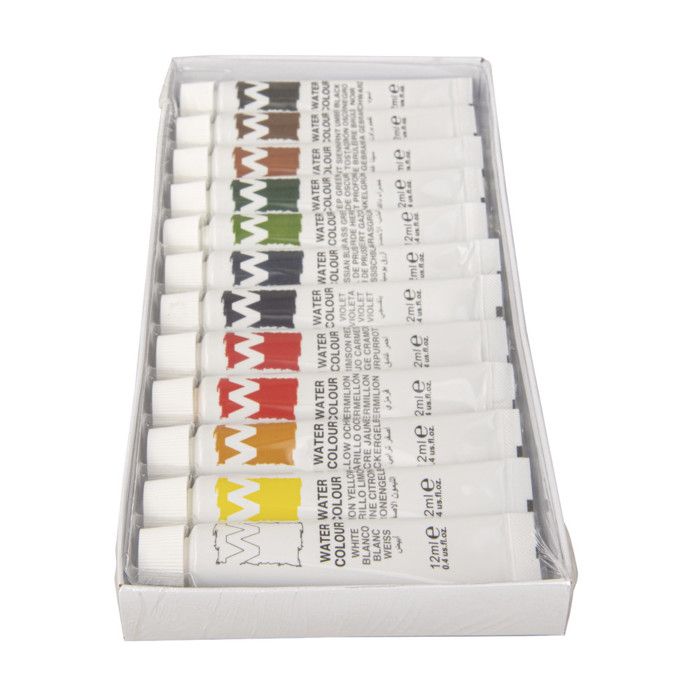 Kit Peintures aquarelles 12 couleurs x12ml