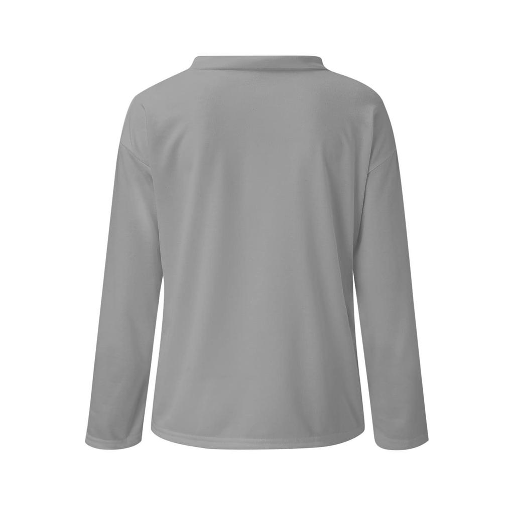 Haut Sweat-shirt Décontracté à Manches Longues et Col Rond de Mode pour Femme
