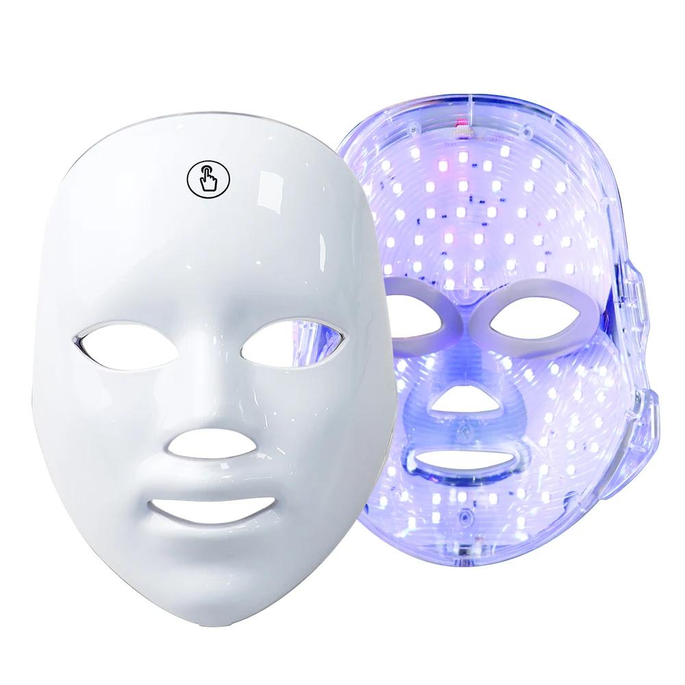 7 Färger LED Ansiktsmask Fotonterapi Ansiktsvårdsmask Anti Akne Terapi Hudföryngring Rynkborttagning Ansikts Skönhetsmask