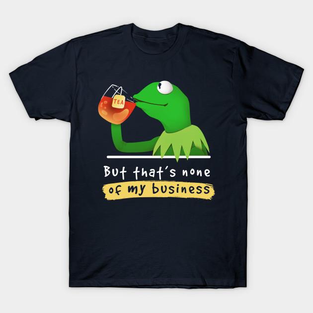 

Men Black Print T-shirt Kermit None Of My Business Muppet No-Cut Transfer Paper Print Cotton Tshirt 3XL Темно-синій