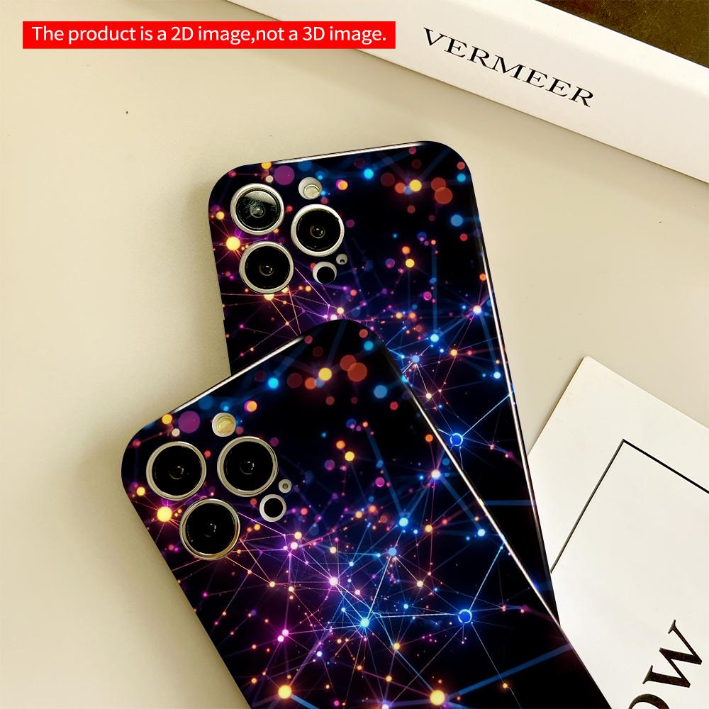 2DFlat Neon Network Lights Mobile Case All inclusive film hard phone case, compatible with iPhone 18 Pro Max 17 16 15 14 13 12 11