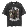 Sabrina Carpenter Short N' Sweet Tour Vintage Washed T Shirts Fans Gift Men Women Clothing Fashion Aesthetic T-shirts Streetwear