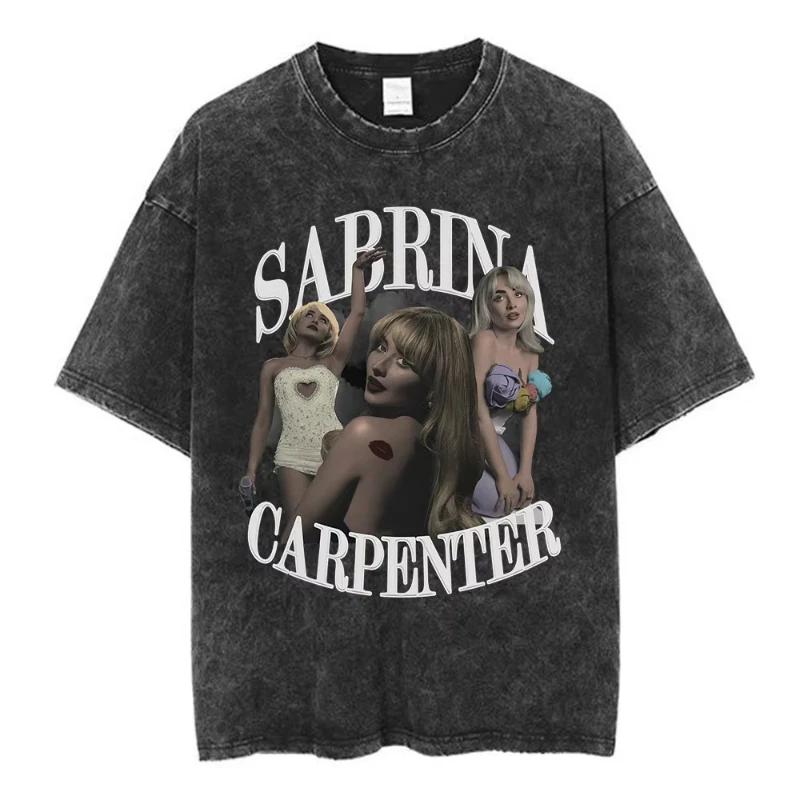 Sabrina Carpenter Short N' Sweet Tour Vintage Washed T Shirts Fans Gift Men Women Clothing Fashion Aesthetic T-shirts Streetwear