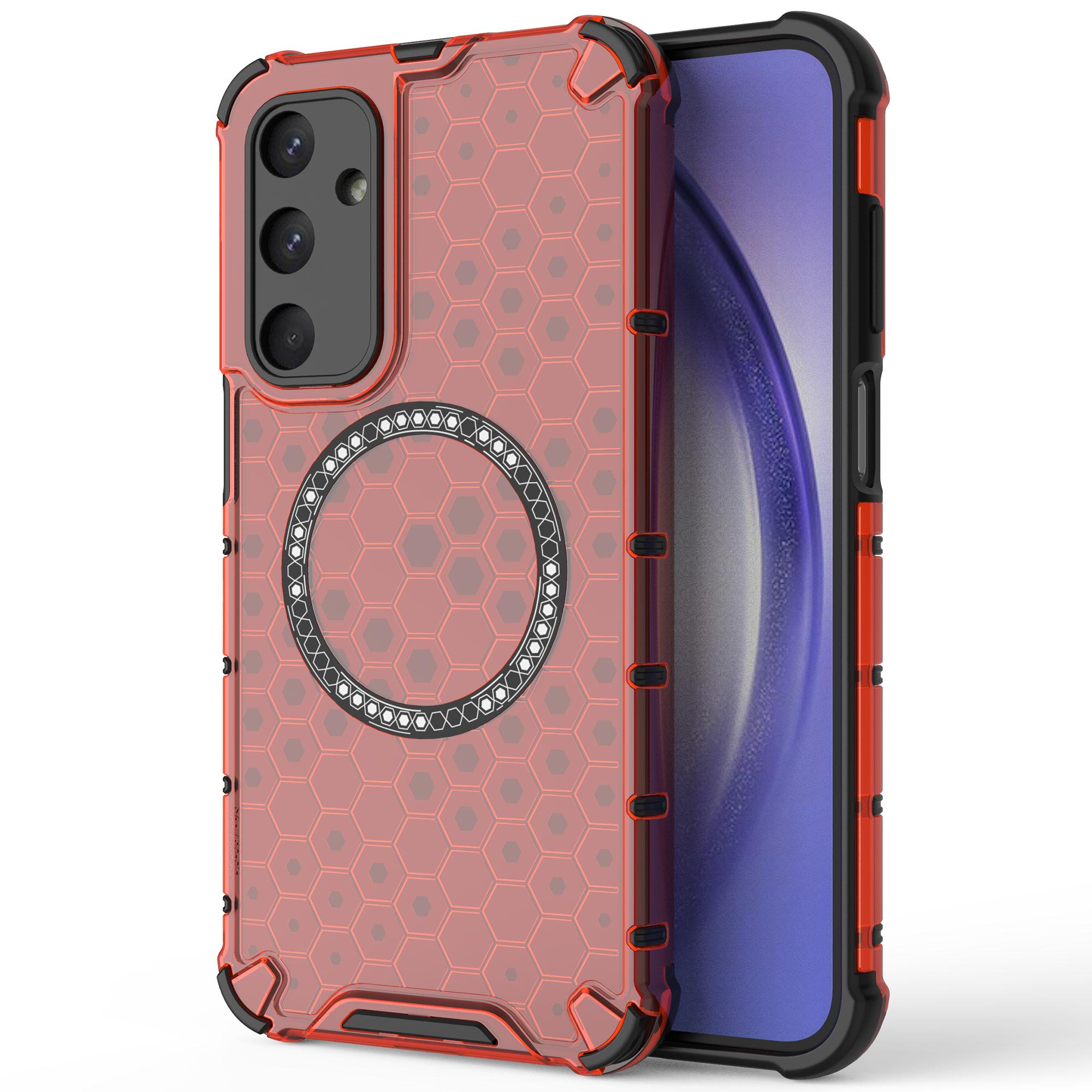 

For Samsung Galaxy M35 5G Magnetic Case Honeycomb Design TPU+PC Phone Cover E