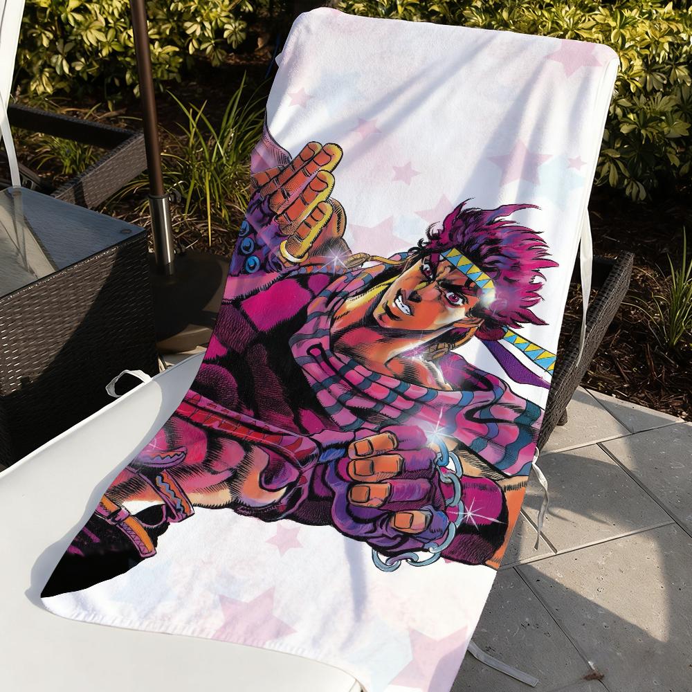 JoJo's Bizarre Adventure Handtuch Für Schwimmen Yoga Fitnessstudio Schnelltrocknend Weich und hautfreundlich Strandtücher Ganzjahres