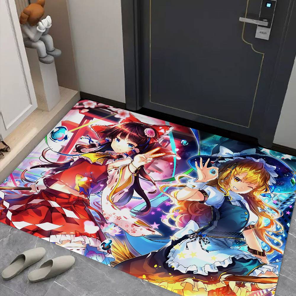 Classic T-Touhou P-Project Floor Mat INS Style Soft Bedroom Floor House Laundry Room Mat Anti-skid Household Carpets