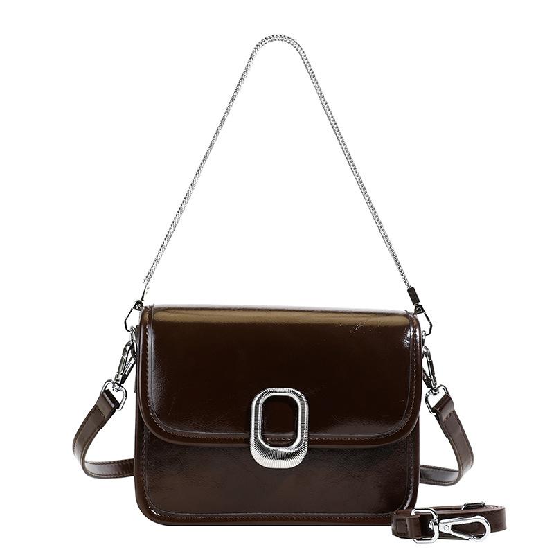 

Модная сумка подмышку Маленькая квадратная сумка Женский нишевый дизайн Высококлассное ощущение Универсальная сумка через плечо Изящная сумка-мессенджер Маленькая сумка темно-коричневого