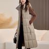 Fashion Winter Women's Long Warm Vest Hooded Can Be Worn On Both Sides Thick Sleeveless Jackets Woman Coat With Belt