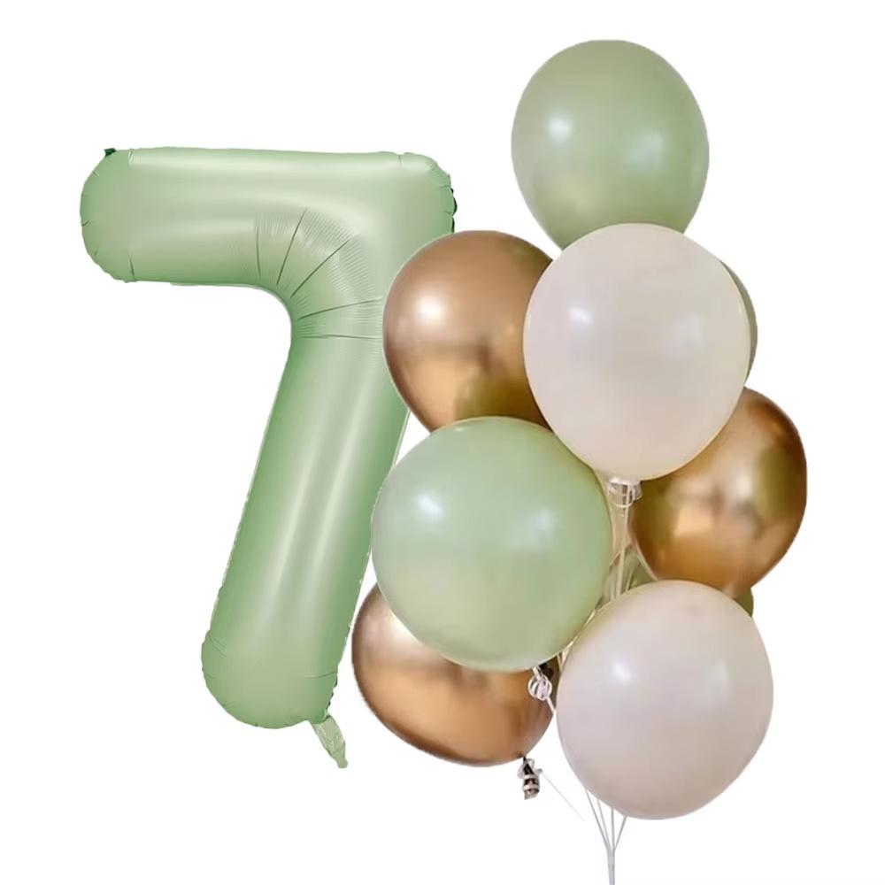 

12pcs 32inch Olive Green Number 0-9 Balloon Helium Foil Digital Balloon For Kids Adult Birthday Anniversary Wedding Decoration Other