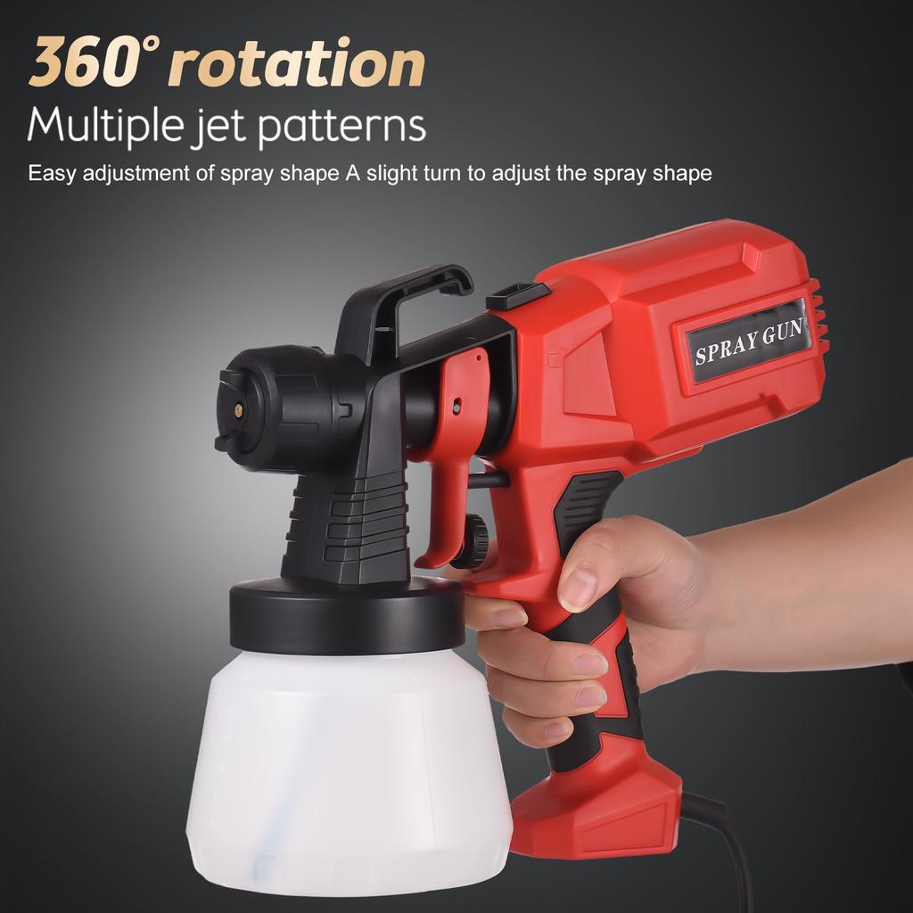 Paint Sprayer 550W High Power 3 Spray Patterns 800ml Container Easy To Clean Electric Paint Sprayer