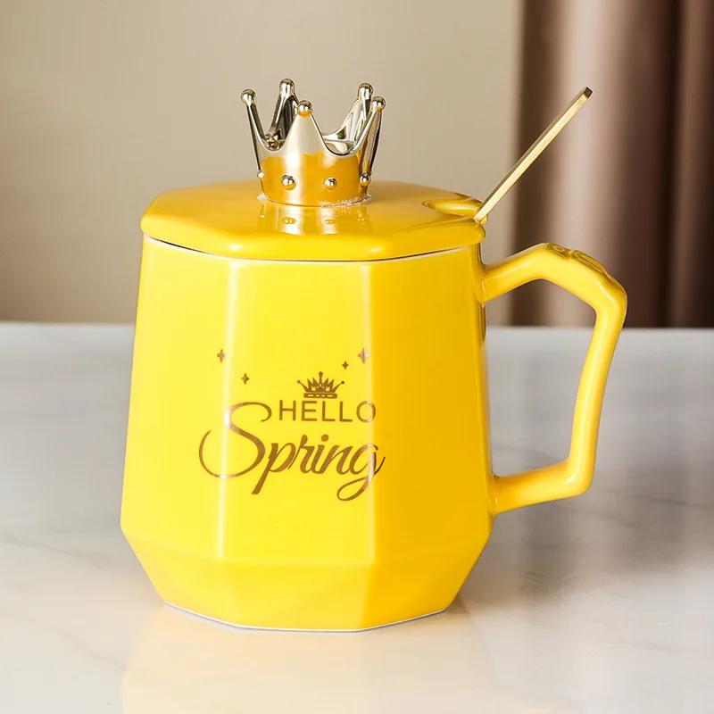Creative Golden Crown Ceramic Coffee Mug Mugs Drinkware Cups and Mugs Mug for Tea Cup of Coffee Original Beautiful Beer Funny