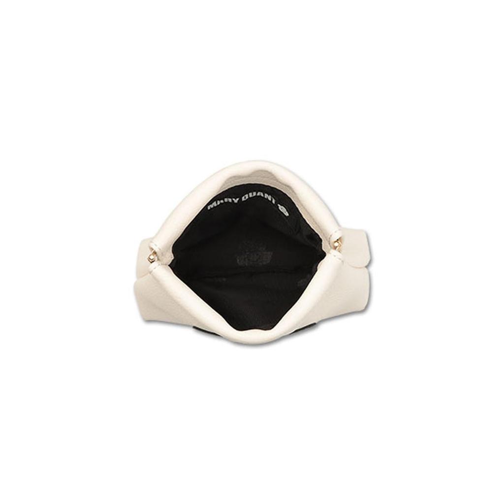 MARY QUANT Enamel Icon Daisy Patch Spring Clip Pouch X X D4cm Ivory H11.5 W11.5
