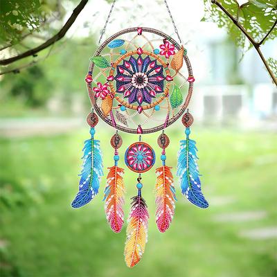 Attrape-rêves 2D Plat DIY Strass Diamant Art Pendentifs de Fenêtre Diamant Forme Spéciale Art Pendentif DIY Décoration d'Intérieur Charme à Suspendre