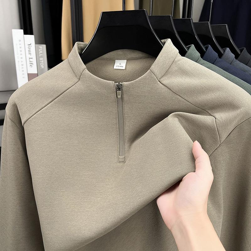 Men's 2025 Half-Zip Hoodie: New Autumn/Winter Long Sleeve Stand Collar Casual Shirt