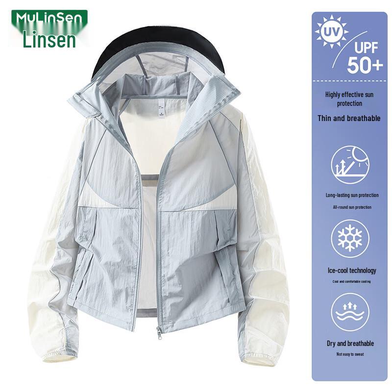 Women s Color Block Hooded Sun Protection Jacket S