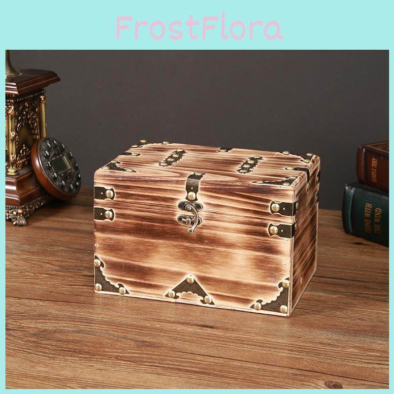 Organizer Wooden Vintage Box With Latch For Desktop Storage Decoration Gift