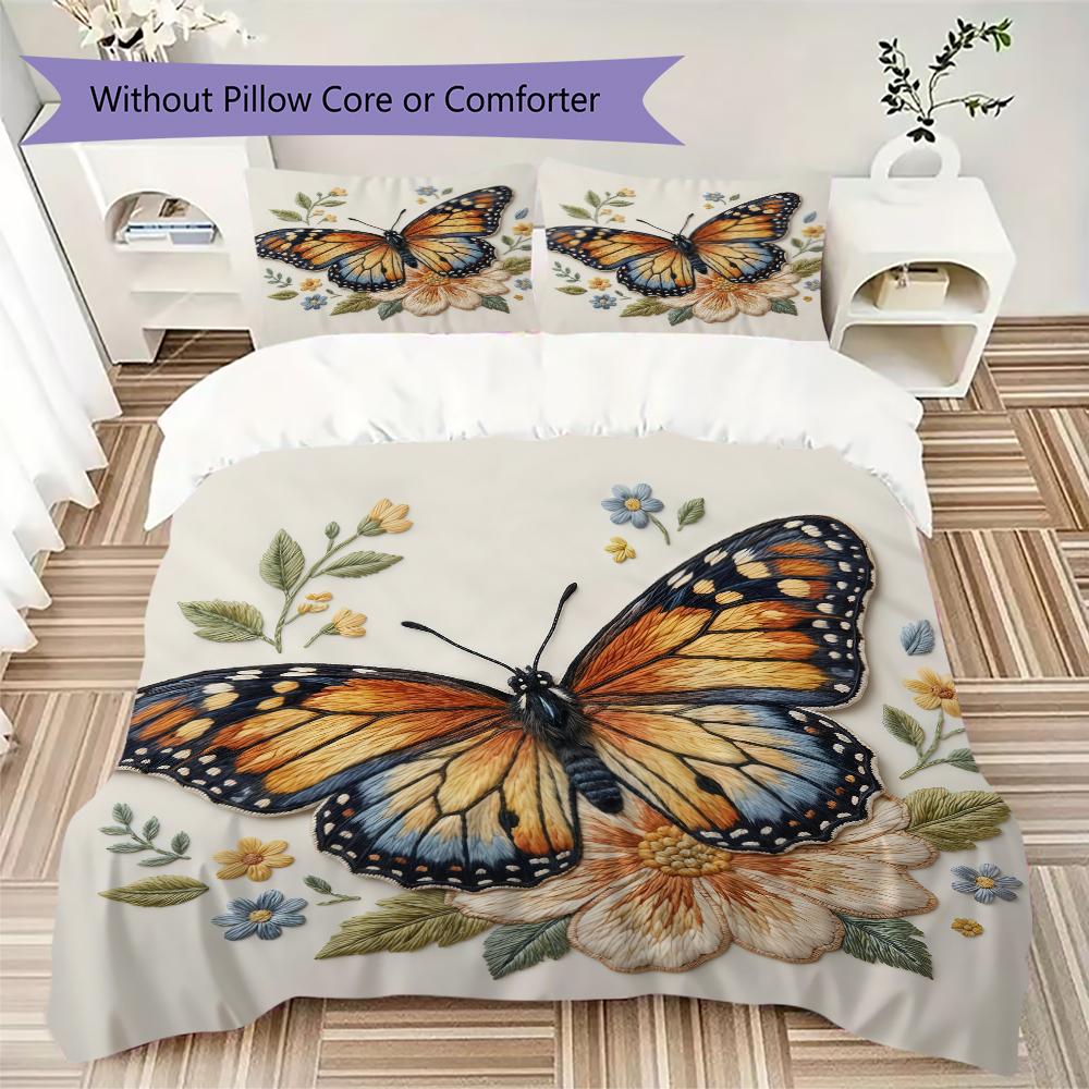 Watercolor Flora Pattern Bedding uilt Set uilt Cover Pillowcase Home Decoration Birthday Gift (1 * duvet cover + 2 * pillowcase without core)