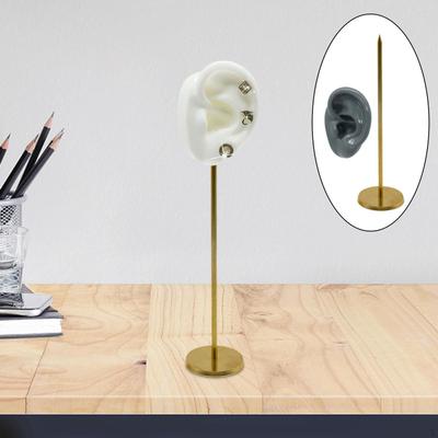 Earring Display Holder Mannequin Stand Ear Shaped Stud Stable Jewelry Storage Round Base