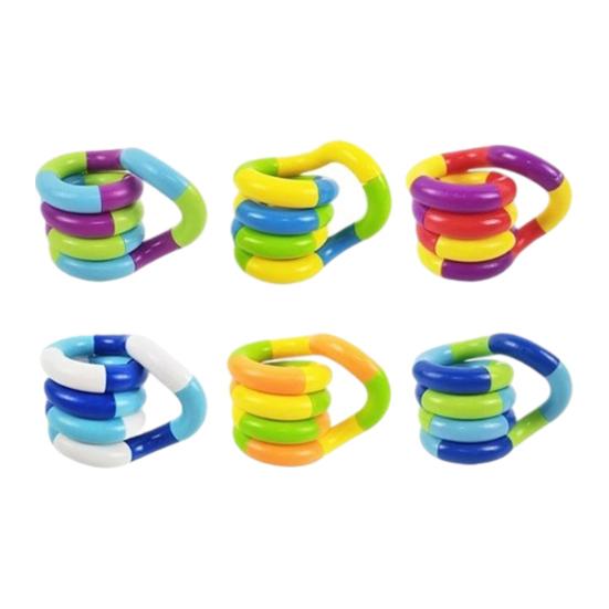 2/4/6Pcs Stress Relief Plastic Twisted Toy Focus Aid Hand Finger Flexibility Training Toy Portable Educational Twisting Loop Fidget Toy