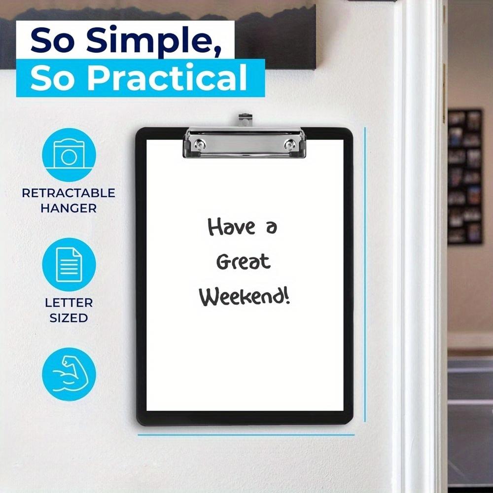 1pcs Black Plastic Clipboards, 12x8inch Clipboard Holds 80 Sheets, Low Profile Black Clip Boards in Bulk for Writing, board clip