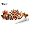 Christmas Gifts for Friends Window Stickers, Static Cling Santa Claus Snowman Reindeer Decals, Removable PVC Stickers Holiday Glass Clings Home
