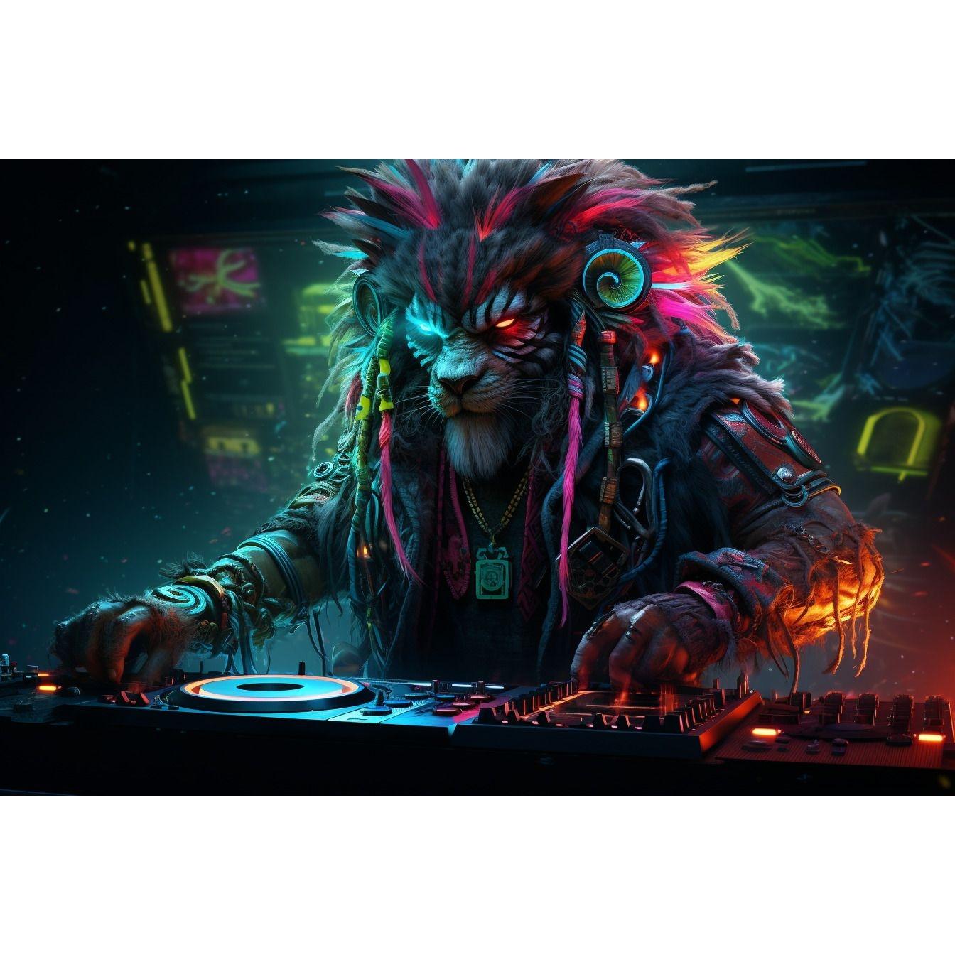 Tapestry DJ Rasta Lion Tiger Uf 75x100