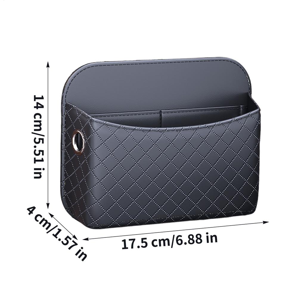 

Auto Door Trash Bin Leather Interior Door Panel Storage Box Car Garbage Bag Seat Back Cup Holder Card Pocket Storage Accessories чорний