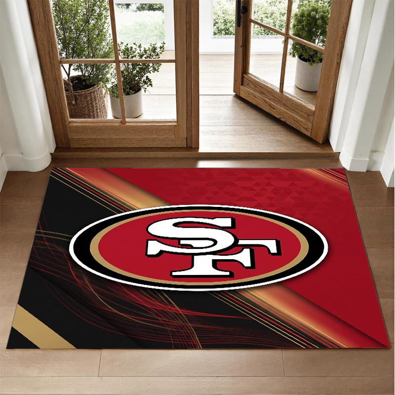 San Francisco 49ers Design Kristall-Samt-Teppich Weiche Dekorationsmatte für Schlafzimmer Eingang
