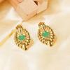 New Gold Color Stainless Steel Retro Boho Stud Earrings Hypoallergenic Light Luxury Jewelry for Women for Daily Party