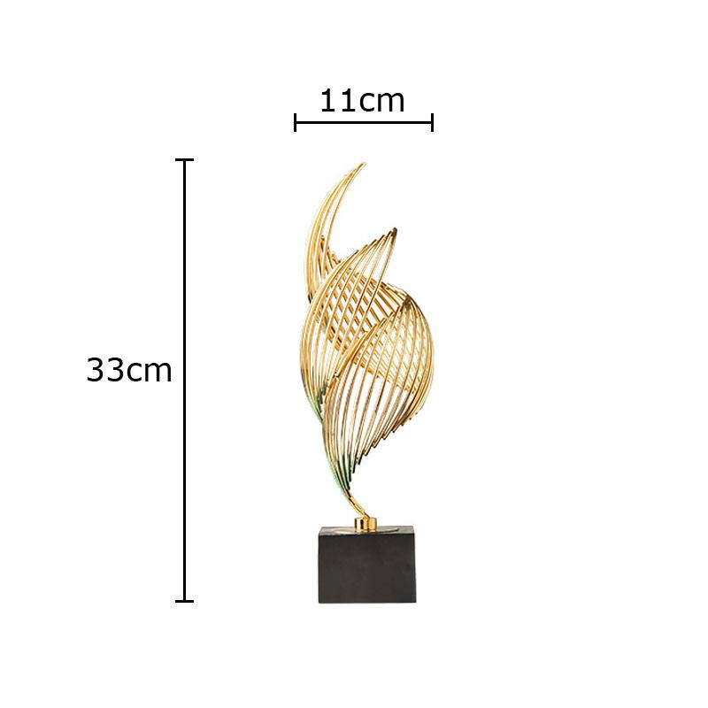 Ribbon Fluttering Statue Abstract Geometric Handicrafts Desk Decoration Creative Golden Ribbon Ornaments Room Aesthetic Decor