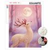 DIY Pearl Deer Pattern 5D Rhinestone Art Kit for Adults Round Half Pearls Wall Decoration Handmade Craft Gift Frameless