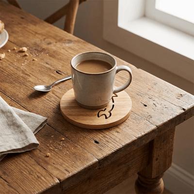 Plate Mat Japanese Style Heat-Insulating Mat Non-Slip Fish Pattern Tableware Mat Wooden Cartoon Teacup Mat Home Decor