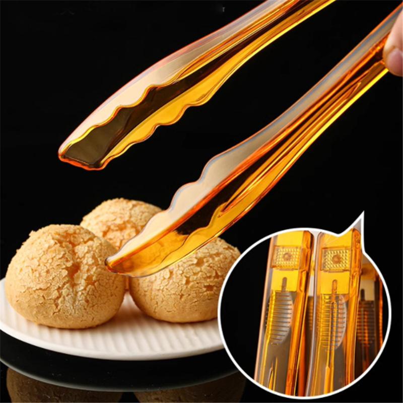 2025 New3/1Pcs Plastic Buffet Serving Tongs Mini Utensil Appetizers Clear Kitchen 8.4 Inch Small Ice