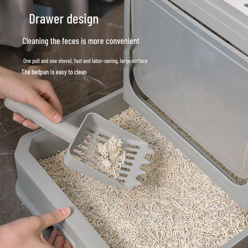 Extra Large Enclosed Cat Litter Box with Deodorizing and Anti-Splash Features for Large Cats and Kittens