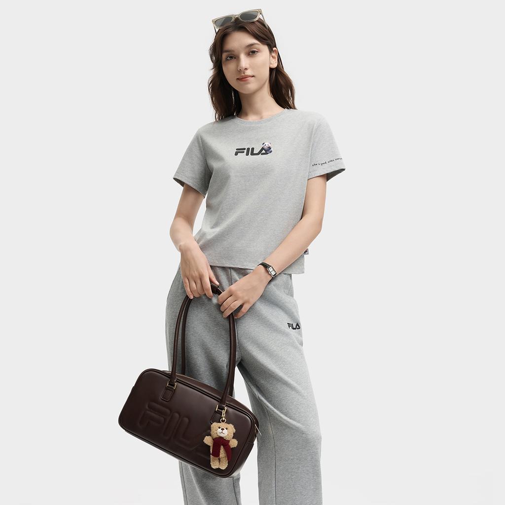 New FILA ORIGINALE PU Shoulder Bag Women's Chocolate Brown F53W539161FBN