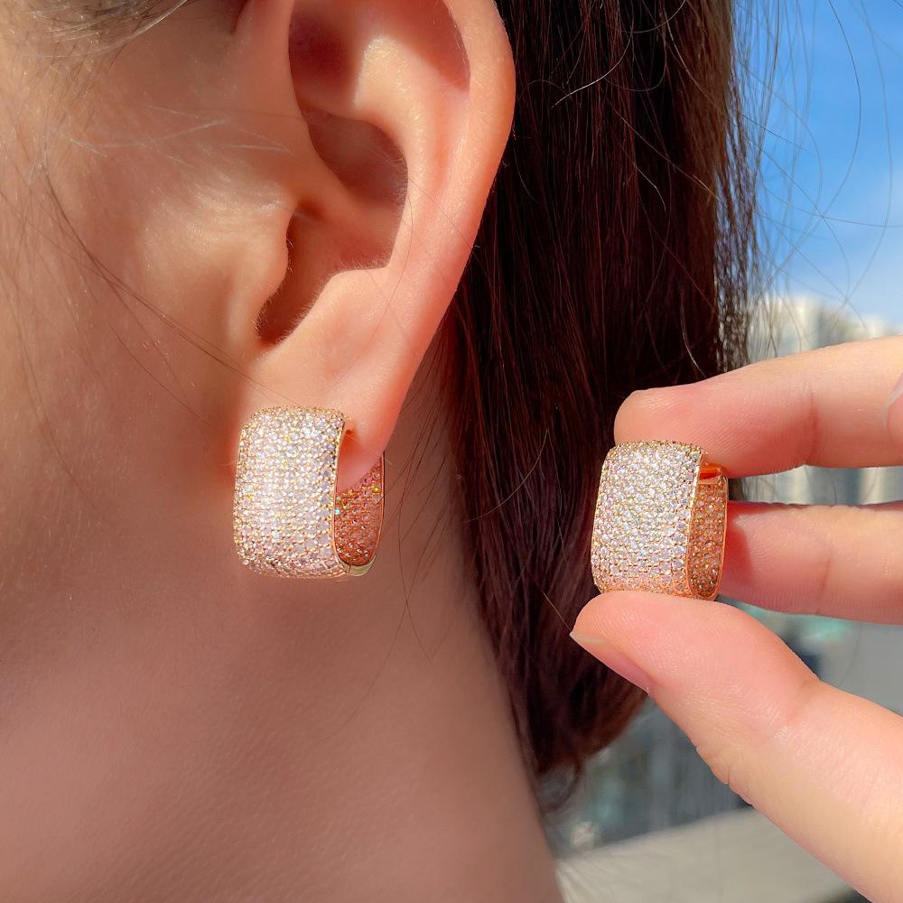 Korean Style Zircon Diamond Ear Cuffs - Trendy and Shiny Earrings