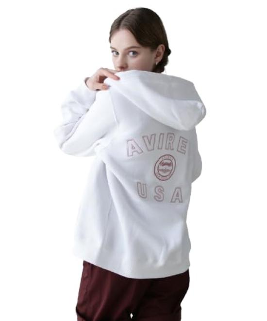 AVIREX VARSITY LOGO SWEAT PARKA women s F off white 783-4931601