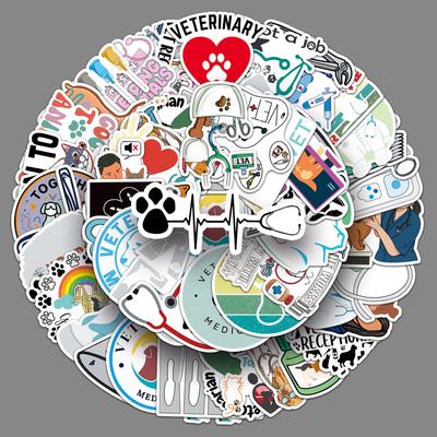 51 Veterinary Graffiti Stickers Personalized Pet Doctor Decoration Mobile Phone Case Water Cup Skateboard Stickers